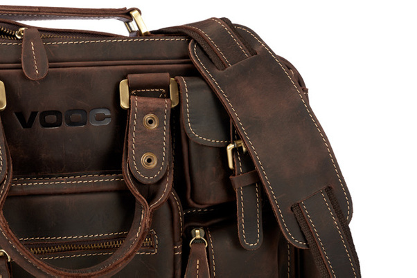 Torba skórzana na laptop 15,6" KEMER VOOC XC1 Czekoladowy brąz