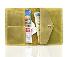 Skórzany cienki portfel slim wallet BRØDRENE SW08 zielony - min. zamówienie 20 / 50 / 100 szt.