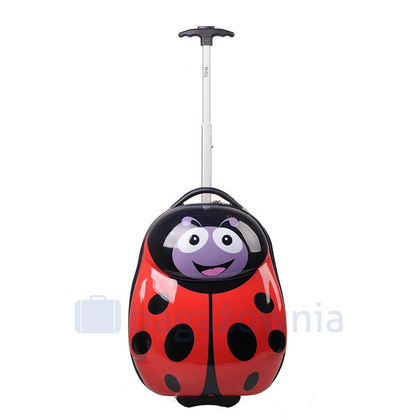 Walizka dziecięca KEMER BIEDRONKA Czerwono Czarna min. zamówienie 20 / 50 / 100 szt.