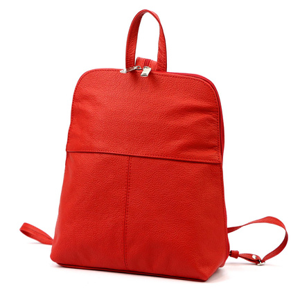 Miejski plecak damski, skóra naturalna, granatowy