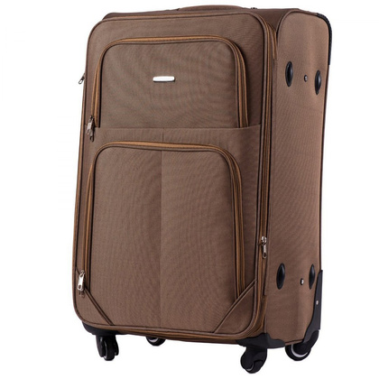 Duża walizka WINGS 214 4K L Jasnobrązowa