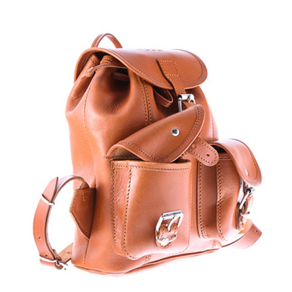 Mały plecak skórzany KEMER VOOC Vintage P2 Czarny