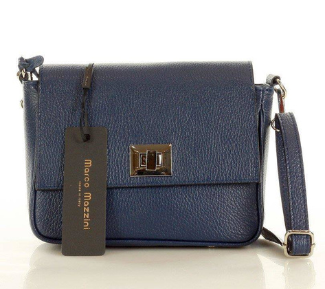 MARCO MAZZINI Torebka skórzana przez ramię crossbody classic flap granatowy - min. zamówienie 20 / 50 / 100 szt.