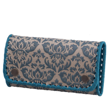 Etui na klucze skórzane KEMER K15 Beżowo turkusowe - min. zamówienie 20 / 50 / 100 szt.