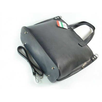 SZARA - GRAFIT WŁOSKA DUŻA TORBA SHOPPER BAG A4  SB546G2 KEMER 