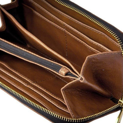 Portfel skórzany damski KEMER SOLIER P02 VINTAGE Brązowy - min. zamówienie 20 / 50 / 100 szt.