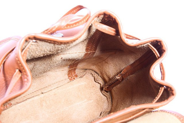 Mały plecak skórzany KEMER VOOC Vintage P2 Beżowy