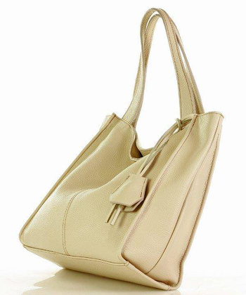 Modny skórzany shopper MAZZINI - Portofino Max beż latte - min. zamówienie 20 / 50 / 100 szt.