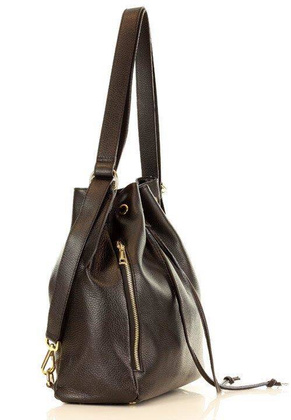 MARCO MAZZINI Miejska torebka skórzana na ramię torba plecak convertible leather bag czarny - min. zamówienie 20 / 50 / 100 szt.