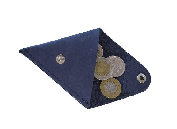 Granatowa skórzana bilonówka coin wallet BRØDRENE CW01 - min. zamówienie 20 / 50 / 100 szt.