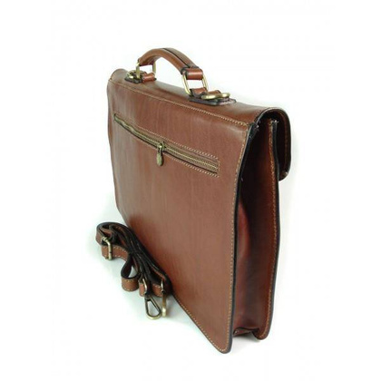 Teczka męska aktówka ,skóra naturalna  Brązowa TM33M