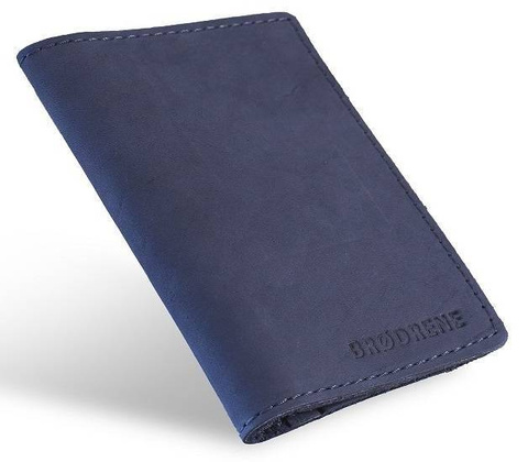 Skórzany portfel slim wallet BRØDRENE SW08 granatowy - min. zamówienie 20 / 50 / 100 szt.