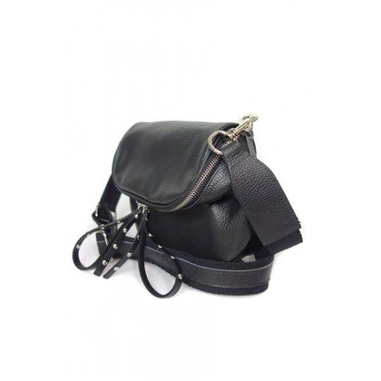 Listonoszka ,chlebak ,nerka Vera Pelle  szeroki pasek ,pojemna A5 Czarna  VP591N