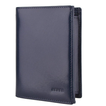 Portfel męski skórzany KEMER M 15/1 Granatowy - min. zamówienie 20 / 50 / 100 szt.