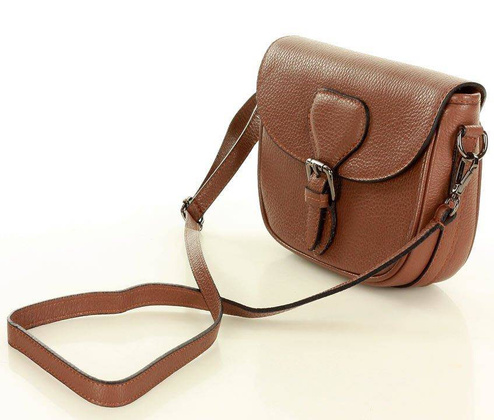MARCO MAZZINI Skórzana torebka listonoszka na ramię saddle leather bag brąz - min. zamówienie 20 / 50 / 100 szt.