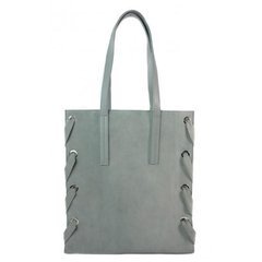 Zamszowa torba Shopper bag ,duży worek, kółka, Vera Pelle pojemny Szara WK745G KEMER