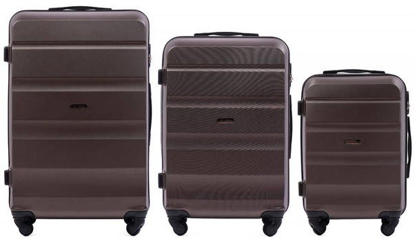 Zestaw 3 walizek WINGS AT01 AT01-3 KPL Coffee