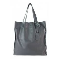 TOREBKA WOREK SHOPPER BAG  GENUINE LEATHER NA RAMIĘ  A4  SZARA  GL46G