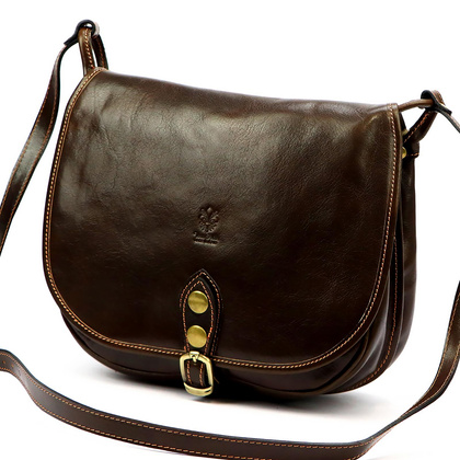 Skórzana torebka, listonoszka 8863 brąz 