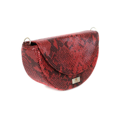 T-12 Torebka franczeska M - print wężowy malina KEMER