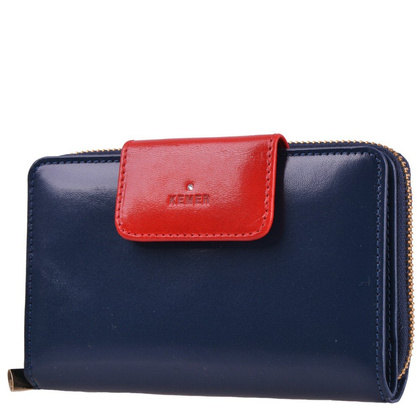 Portfel damski skórzany KEMER D58 Granatowy - min. zamówienie 20 / 50 / 100 szt.