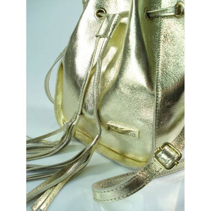 Włoska listonoszka woreczek La Bomba przewieszka złote okucia złota skórka nabłyszczana  LB38ORO