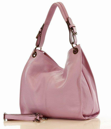 MARCO MAZZINI Torba skórzana hobo leather bag lila róż - min. zamówienie 20 / 50 / 100 szt.