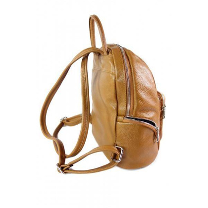 Elegancki poręczny plecak Vera Pelle Camel VP344C