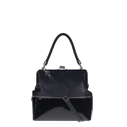 Torebka damska skórzana KEMER R198 Czarna lakierowana - min. zamówienie 20 / 50 / 100 szt.