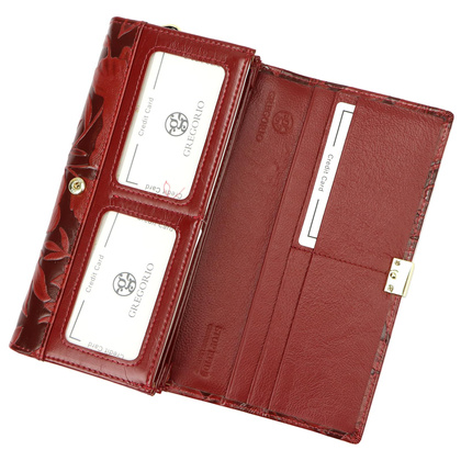 Duży portfel damski, skóra naturalna