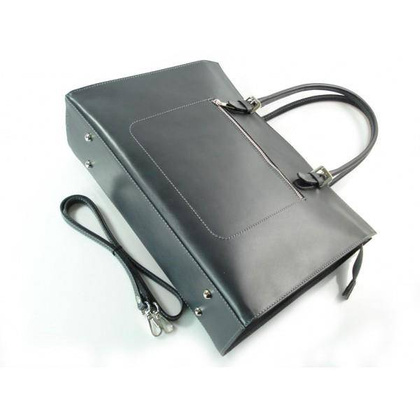 Teczka  Vera Pelle włoska pojemna A4  szara AVP17G