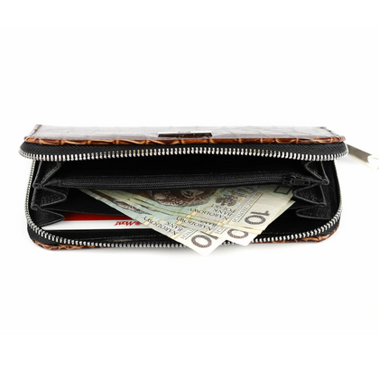 P-02 Portfel skórzany Korona - croc.brąz KEMER