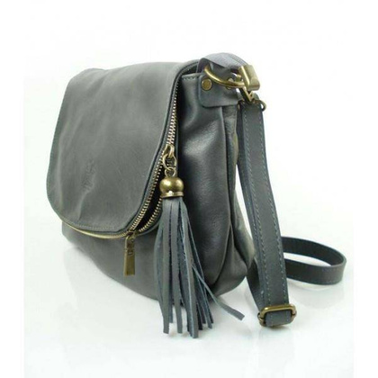 TOREBKA  SKÓRZANA LISTONOSZKA  A5  VERA PELLE SZARA  VP1017GS