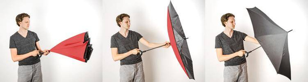 Parasol KEMER REVERS Czarno Czerwony