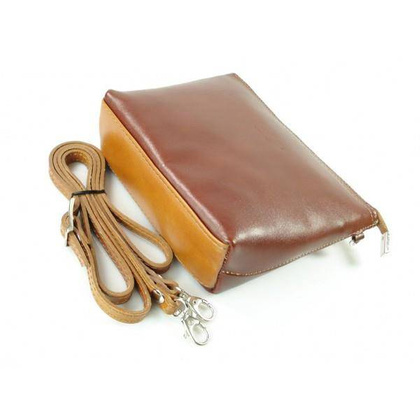 WŁOSKA  LISTONOSZKA BRĄZ Z CAMELEM - VERA PELLE RAPORTÓWKA  LVP9MC