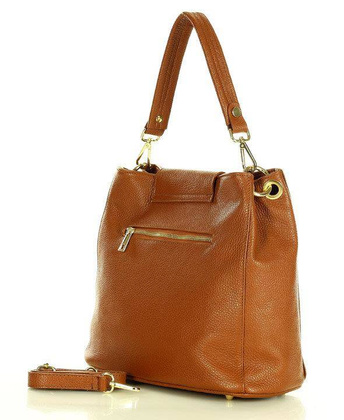 Elegancka torebka na ramię skóra naturalna vera pelle a tracolla - MARCO MAZZINI brąz karmel - min. zamówienie 20 / 50 / 100 szt.