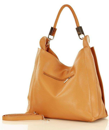 MARCO MAZZINI  Miejska torebka skórzana vera pelle classico camel - min. zamówienie 20 / 50 / 100 szt.