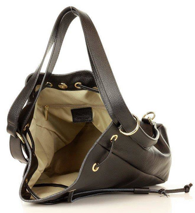 MARCO MAZZINI Miejska torebka skórzana na ramię torba plecak convertible leather bag czarny - min. zamówienie 20 / 50 / 100 szt.