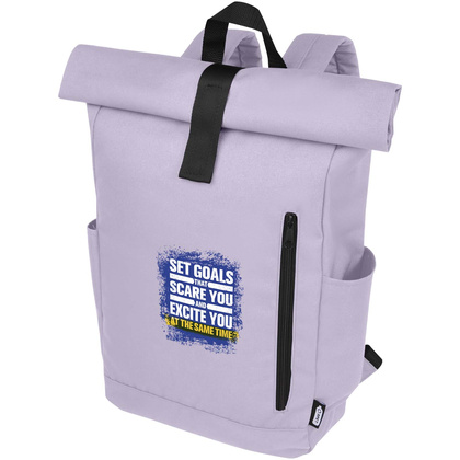 Byron plecak na laptopa 15,6 cala z tworzywa RPET z certyfikatem GRS z zawijanym zamknięciem, 18 l