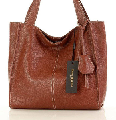 Modny skórzany shopper MAZZINI - Portofino Max brąz - min. zamówienie 20 / 50 / 100 szt.