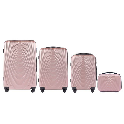 Zestaw 3 walizek + Kuferek WINGS 304 Różowy