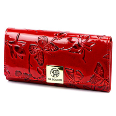 Portfel damski skórzany PELLUCCI BTE-100 czerwony