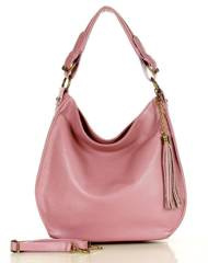 Torebka skórzana eleganc sacco MARCO MAZZINI - dusty róż - min. zamówienie 20 / 50 / 100 szt.