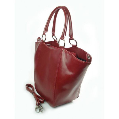 Koszyk- włoska super pojemna torebka rozkładana bordowa KS468R