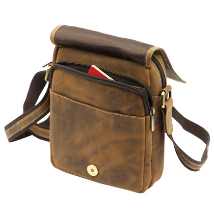 Saszetka- torebka męska, skóra naturalna, na ramię