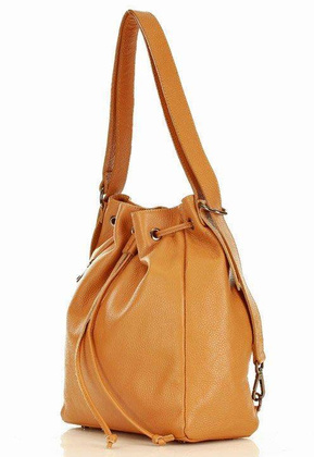MARCO MAZZINI Miejska torebka skórzana na ramię torba plecak convertible leather bag brąz camel - min. zamówienie 20 / 50 / 100 szt.