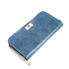 P-02 Portfel skórzany Korona -błękitny J KEMER