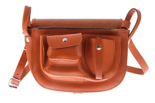 Torebka listonoszka skóra KEMER VOOC Vintage P26 Koniak