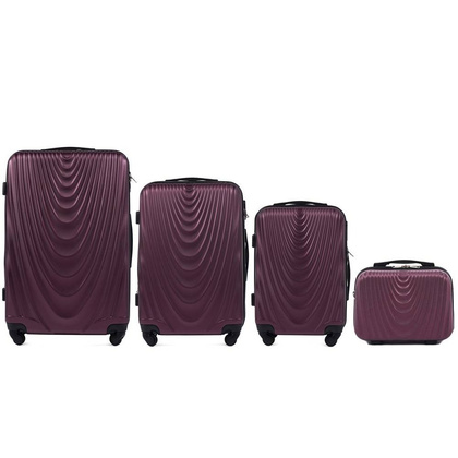 Zestaw 3 walizek + Kuferek WINGS 304 Bordowy