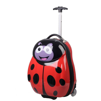 Walizka dziecięca KEMER BIEDRONKA Czerwono Czarna min. zamówienie 20 / 50 / 100 szt.